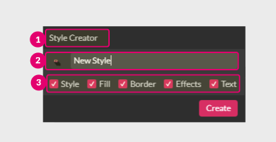 Style Creator Dialo box