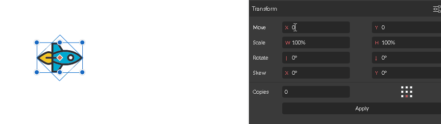 transformation move horizontally