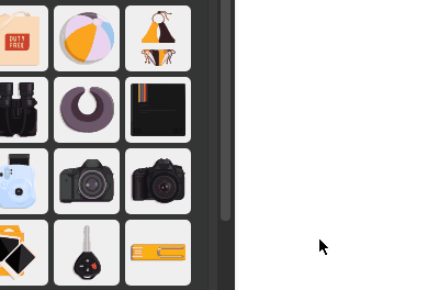 click or drag to put on the canvas