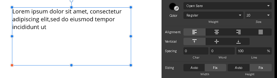 Horizontal alignment by example in Gravit Designer