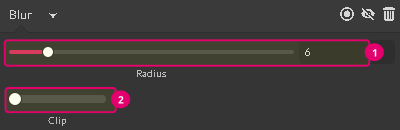 Gaussian blur effect controls