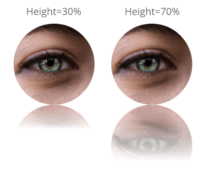 Mirror effect height