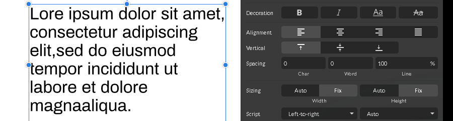 Text decorations in Gravit Designer