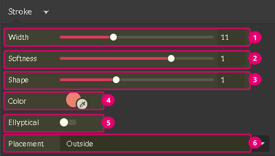 Stroke effect radio slider