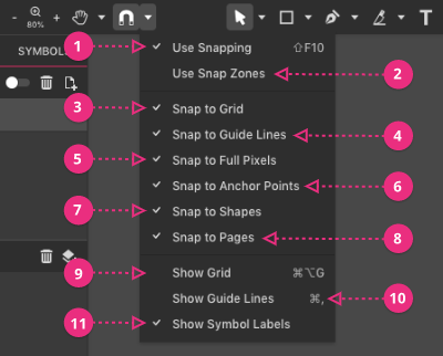 Snapping options in Gravit Designer