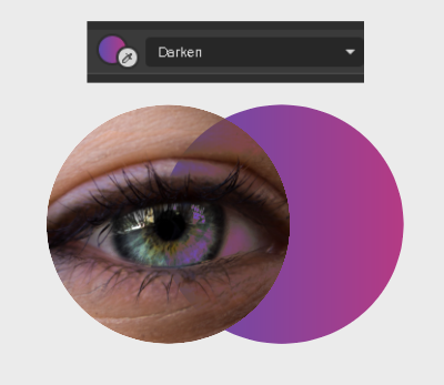 Darken blend mode example