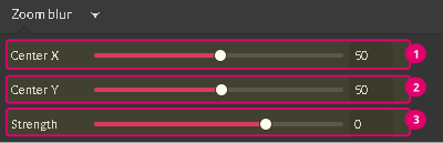 zoom blur effect controls