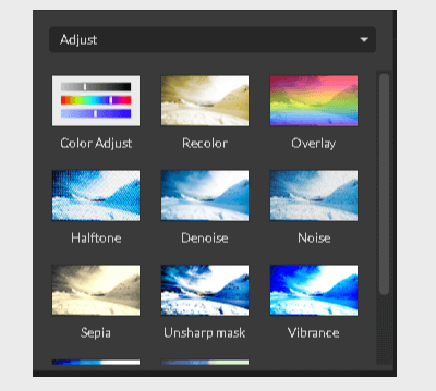 Adjust effect's group