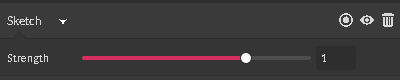 Strength slider of the Sketch effect