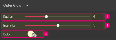Outer glow panel options