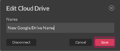 Save cloud dialog box changes