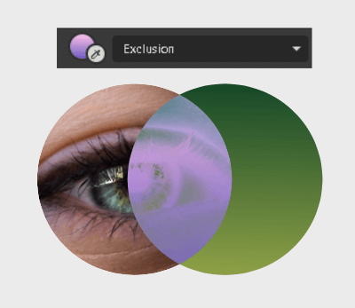 Exclusion blend mode example