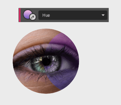Hue blend mode example