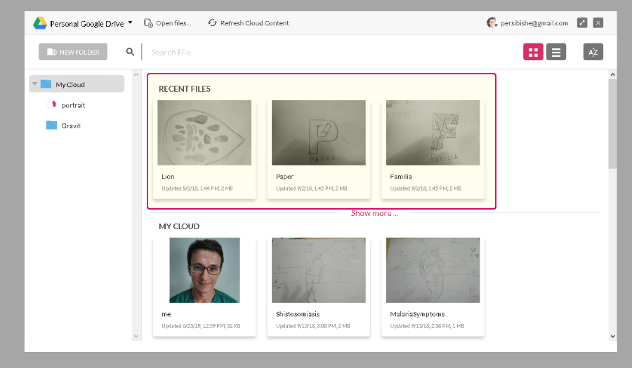 Multiple files opened into Gravit Designer's Cloud