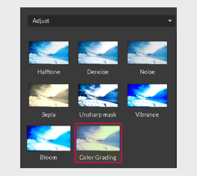 Color Grading effect in Gravit Designer