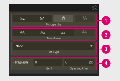 Advanced text settings in Gravit Designer