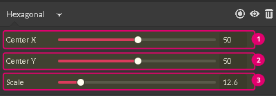 Hexagonal effect controls