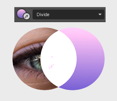 Divide blend mode example