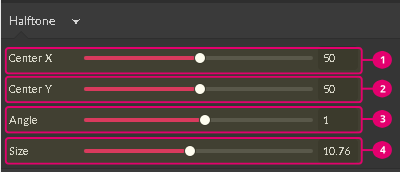 Halftone effect interface