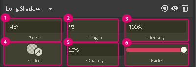 Long shadow effect interface