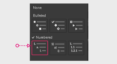 selected list type option