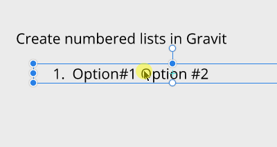 Create a new list item in Gravit Designer