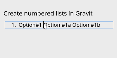 Create nested list item