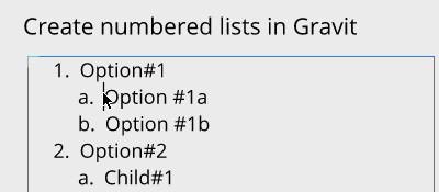 Return to the parent list level