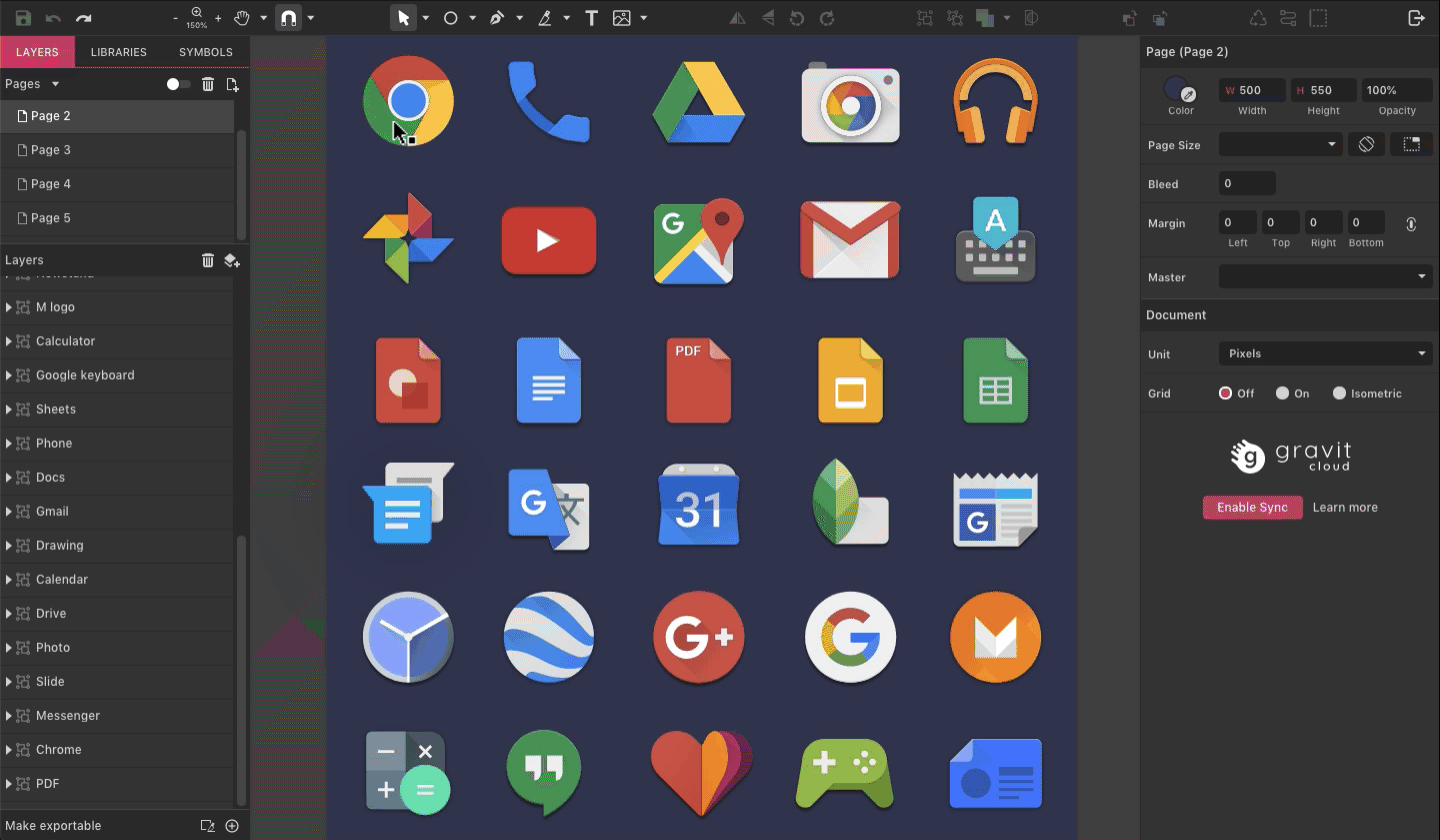 make exportable designs