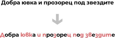 Language specific glyphs